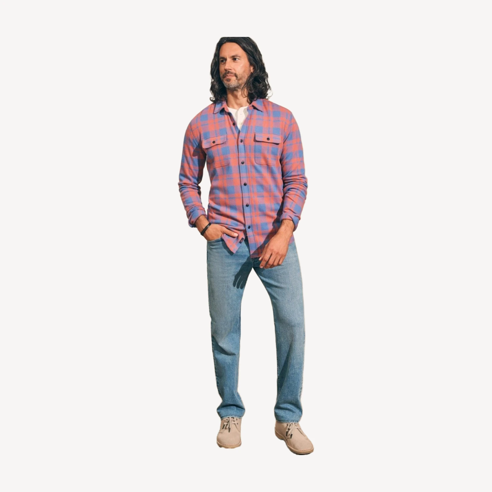 Legend Sweater Shirt - Rose Blue Check
