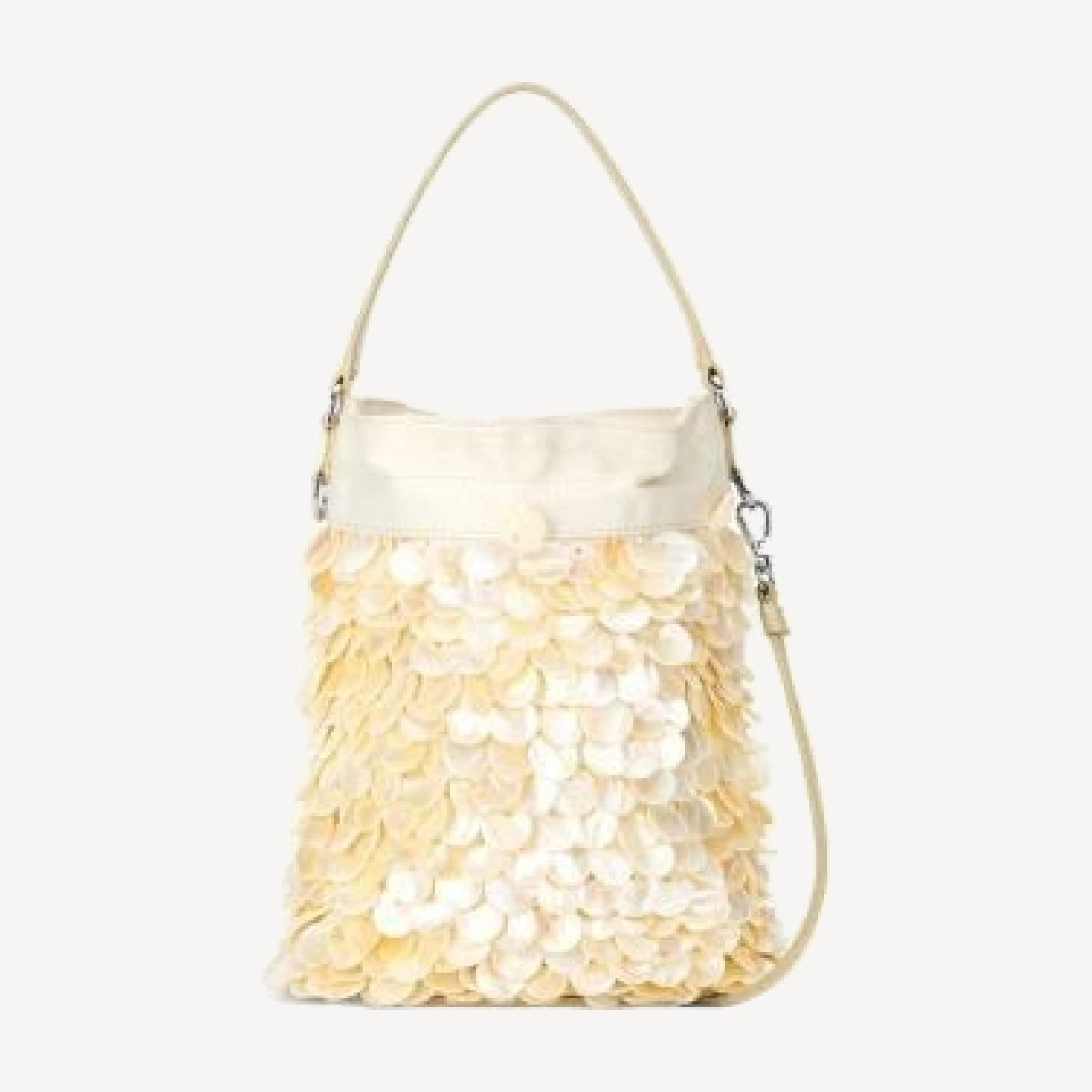 Staud Lila Mini Pearl Oyster Bucket Bag