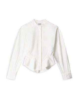 Staud Rhys Flared Hem Blouse