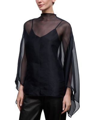 Staud Fia Sheer Silk Top