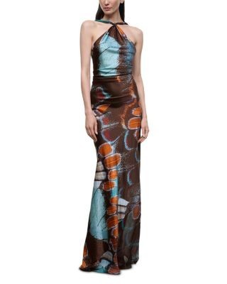 Staud Charlie Stretch Silk Low Back Dress
