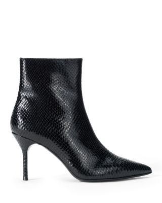 Staud Women's Sebastian Snake Embossed Leather Ankle Boots