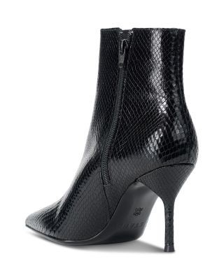 Staud Women's Sebastian Snake Embossed Leather Ankle Boots