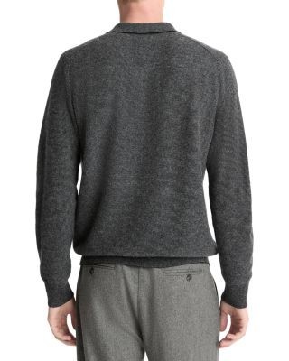 Vince Boiled Cashmere Feed Striped Johnny Collar Sweater