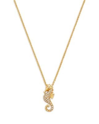 Bloomingdale's Fine Collection Diamond Seahorse Pendant Necklace in 14K Yellow Gold, 0.14 tcw