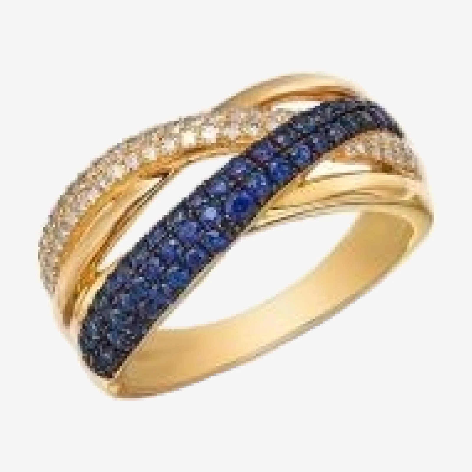 Bloomingdale's Fine Collection Blue Sapphire & Diamond Crossover Ring in 14K Yellow Gold