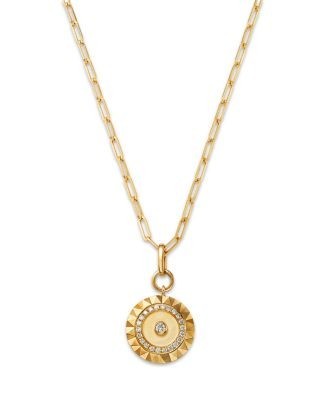 Bloomingdale's Fine Collection Diamond Circle Pendant Necklace in 14K Yellow Gold, 0.28 tcw