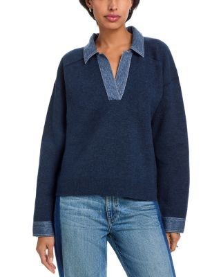 rag & bone Marie Denim Polo Sweater