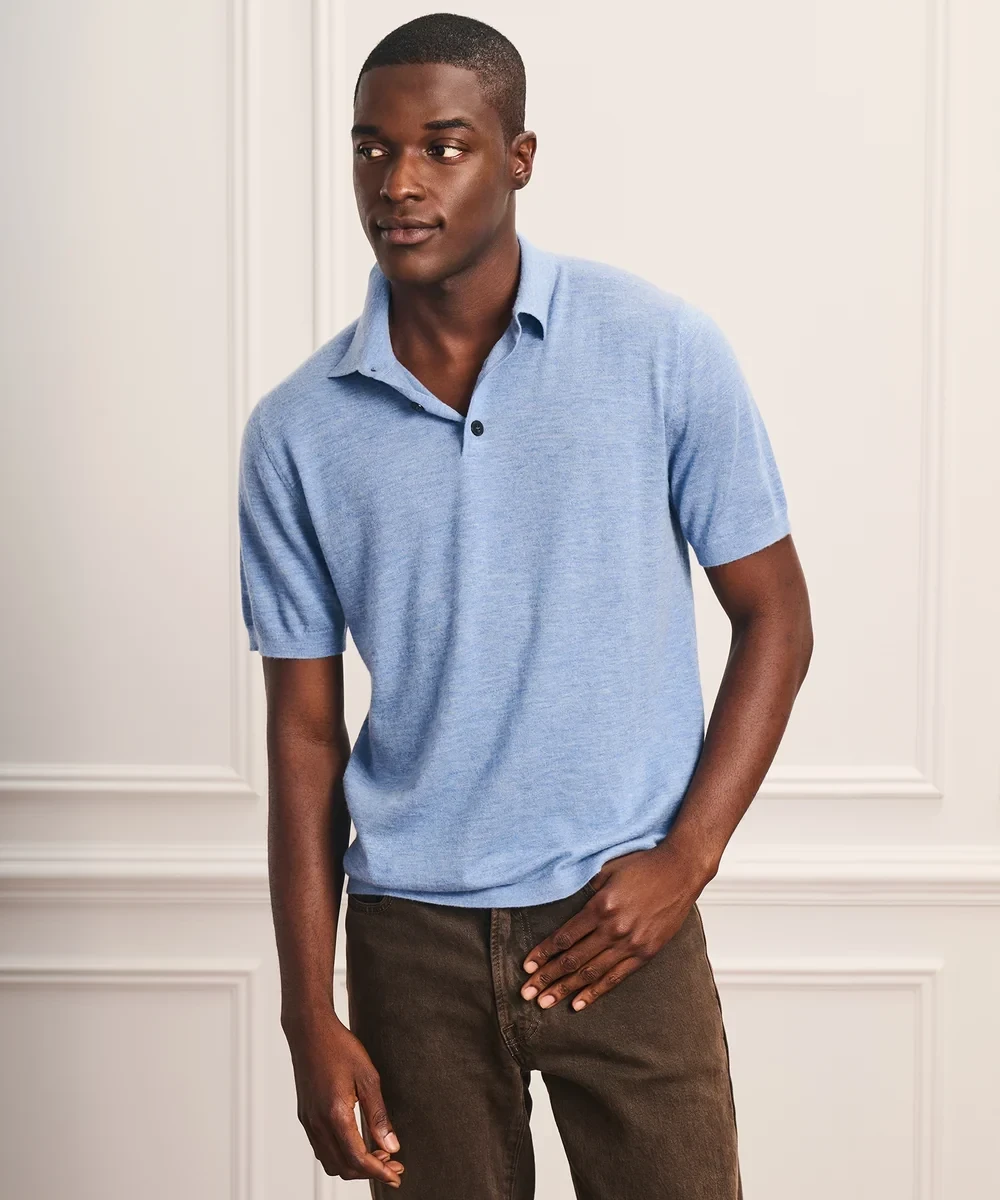 Super Fine Cashmere Short Sleeve Polo