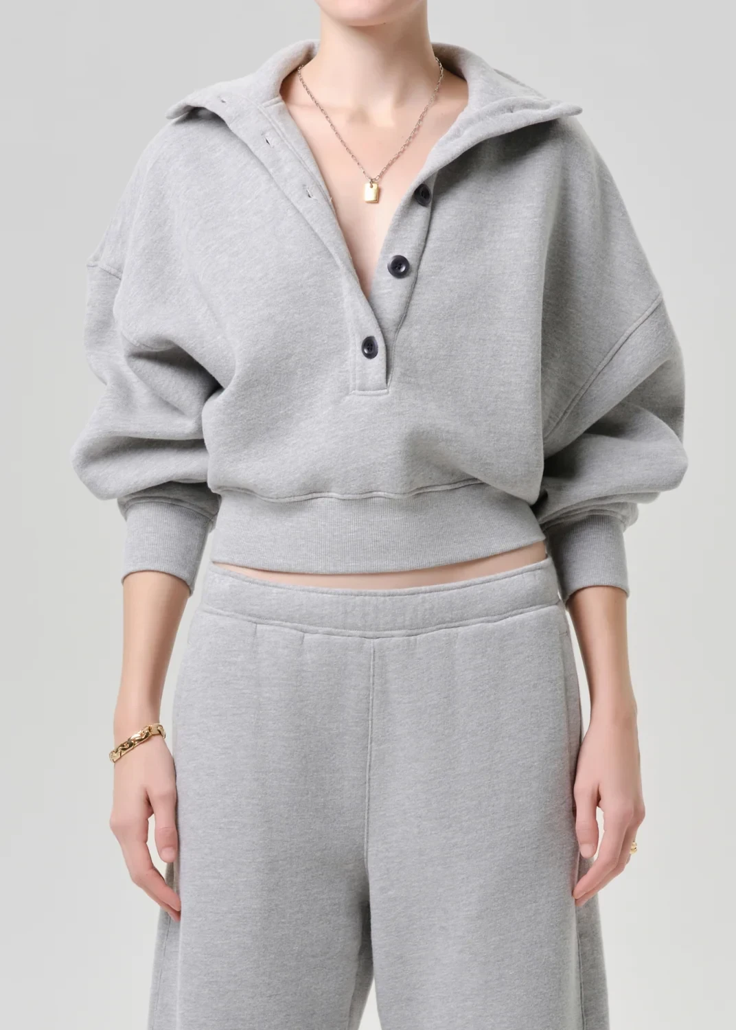 Mirelle Funnel Neck in Heather Grey