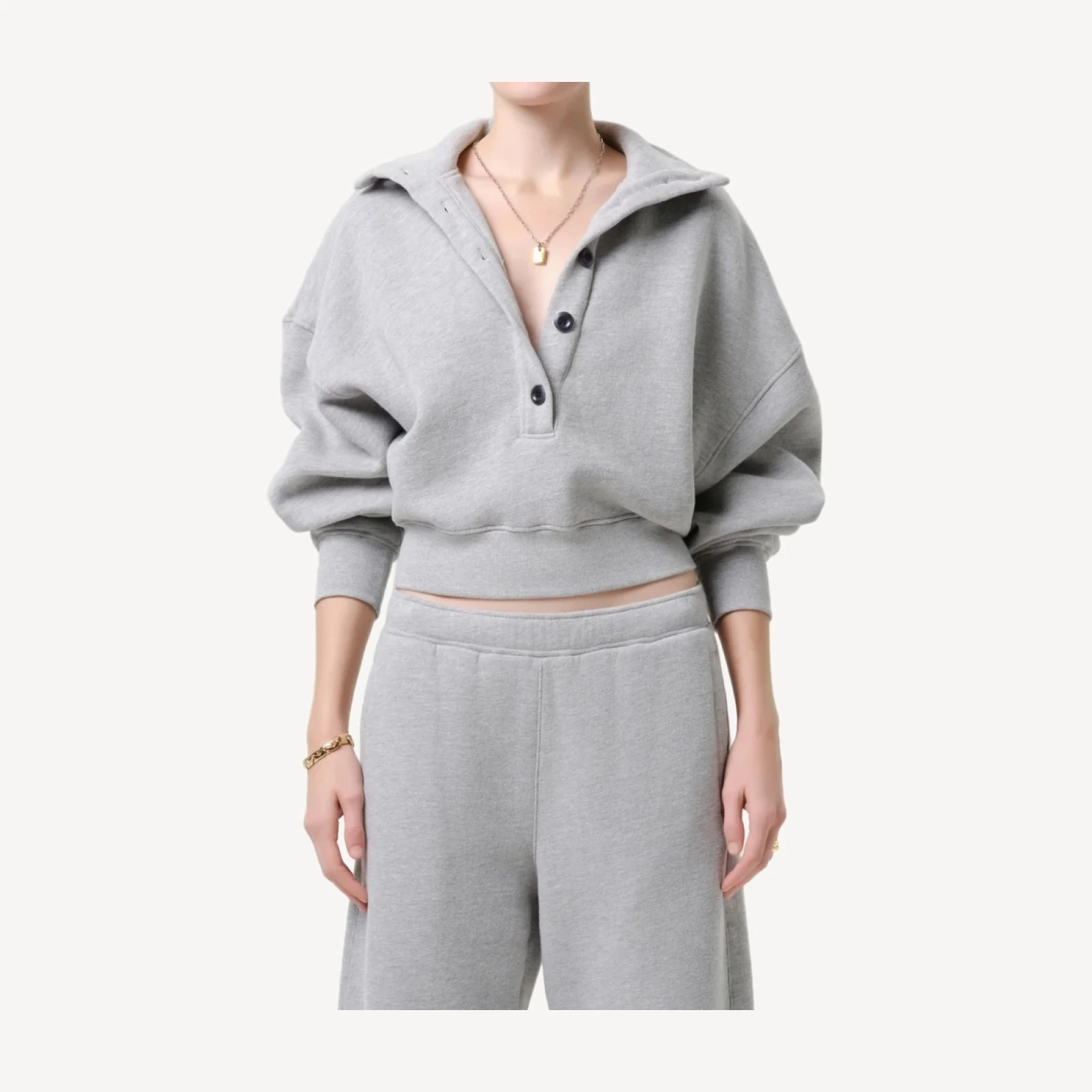 Mirelle Funnel Neck in Heather Grey