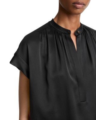 Vince Silk Gathered Neck Top