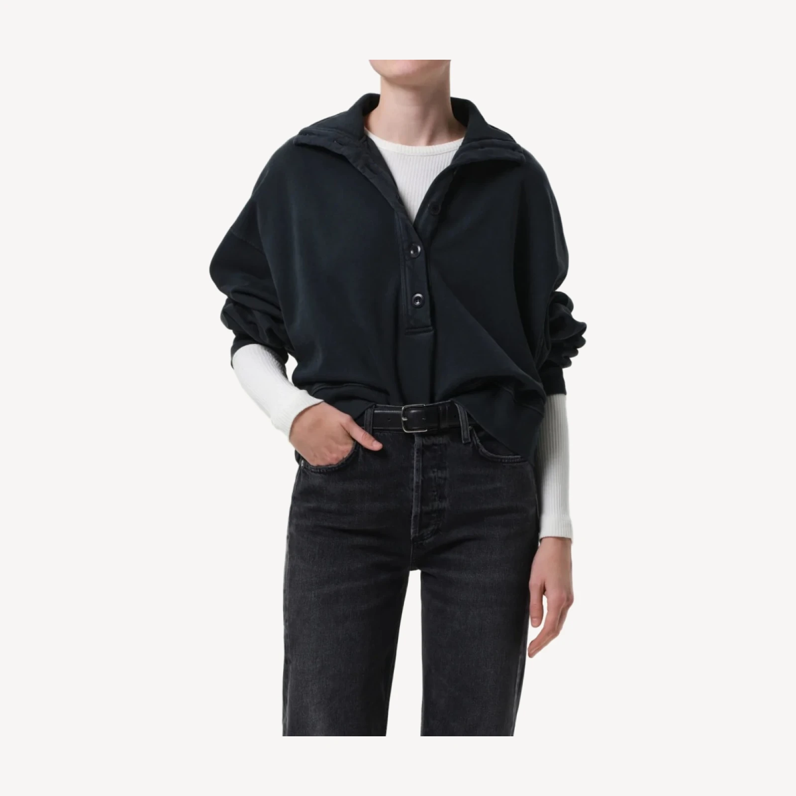 Mirelle Funnel Neck in Charcoal