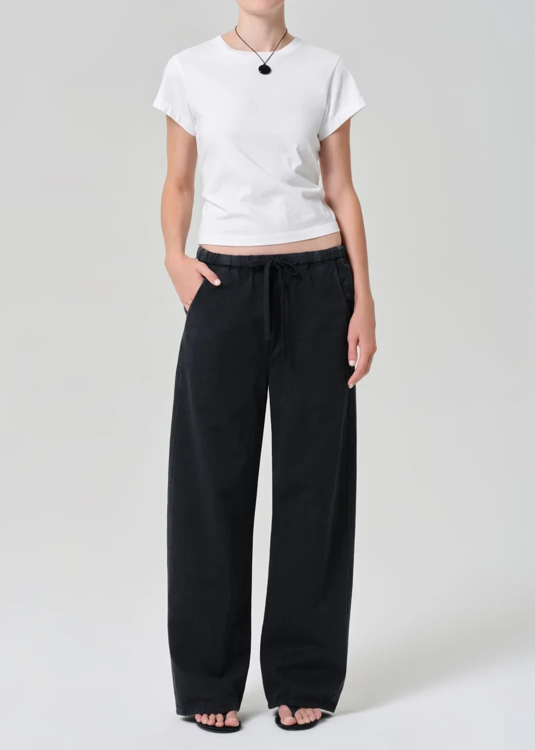 Aurora Italian Fine Twill Pull On in Washed Black