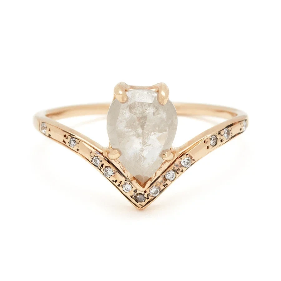 Celestine Orbit Pave Ring - Yellow Gold & Grey Diamond