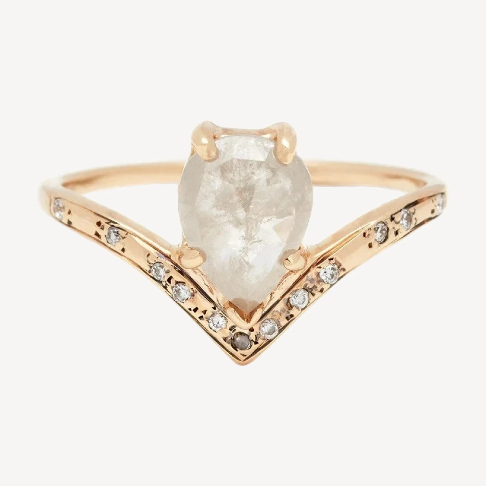 Celestine Orbit Pave Ring - Yellow Gold & Grey Diamond