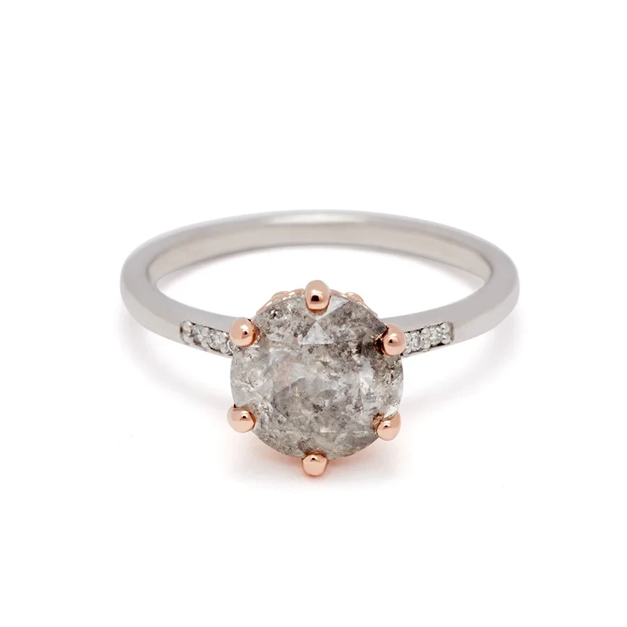 Hazeline Solitaire Ring - White Gold & Grey Diamond (2.00ct)