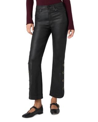 Liverpool Los Angeles Hannah Cropped Flare Jeans in Black Coated