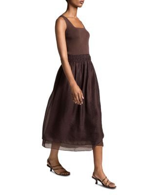 Vince Square Neck Mixed Media Dress