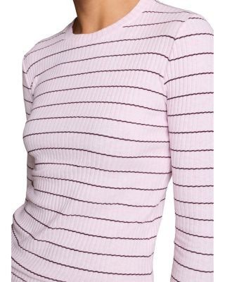 Vince Striped Ribbed Cotton Long Sleeve Tee