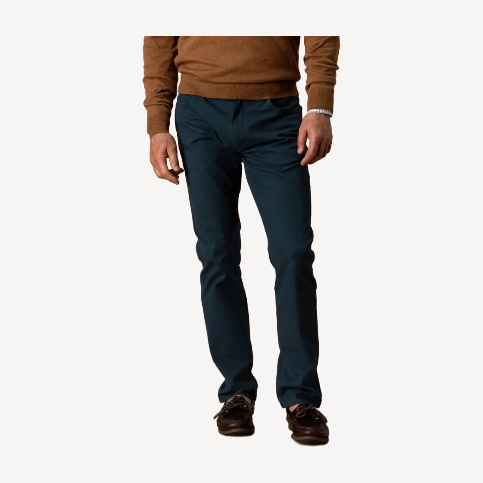 Slim Fit Pinpoint Canvas Five-Pocket - Midnight Navy