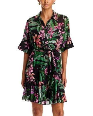 Kobi Halperin Pierre Printed Tie Waist Mini Dress