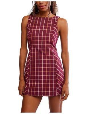 Free People Atlas Plaid Mini Cotton Dress