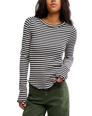 Free People Easy Does It Striped Crewneck Tee