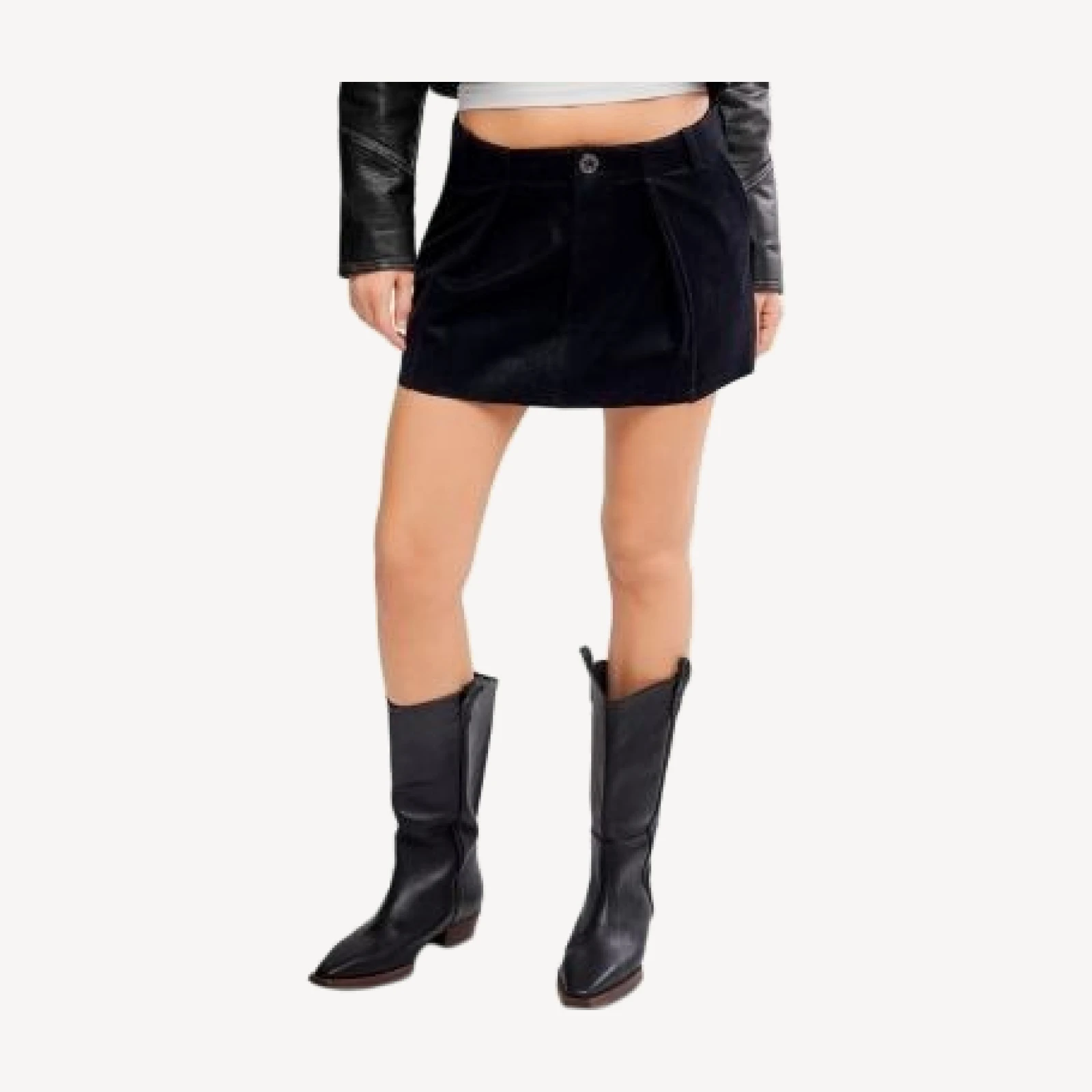 Free People Riverfront Faux Leather Mini Skirt