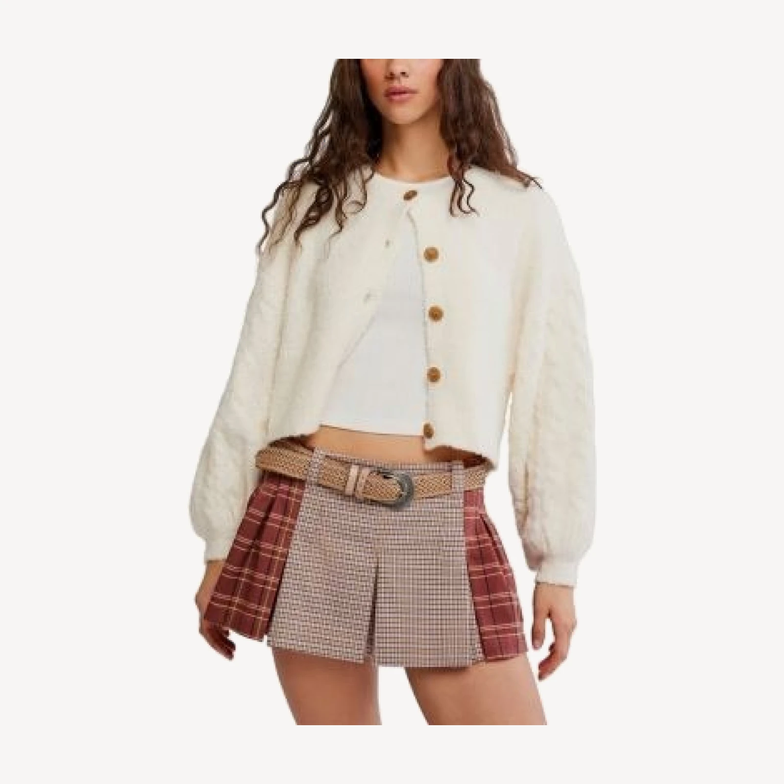 Free People Sherry Pleated Mini Skirt