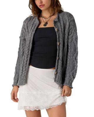Free People Opal Crewneck Cardigan Sweater
