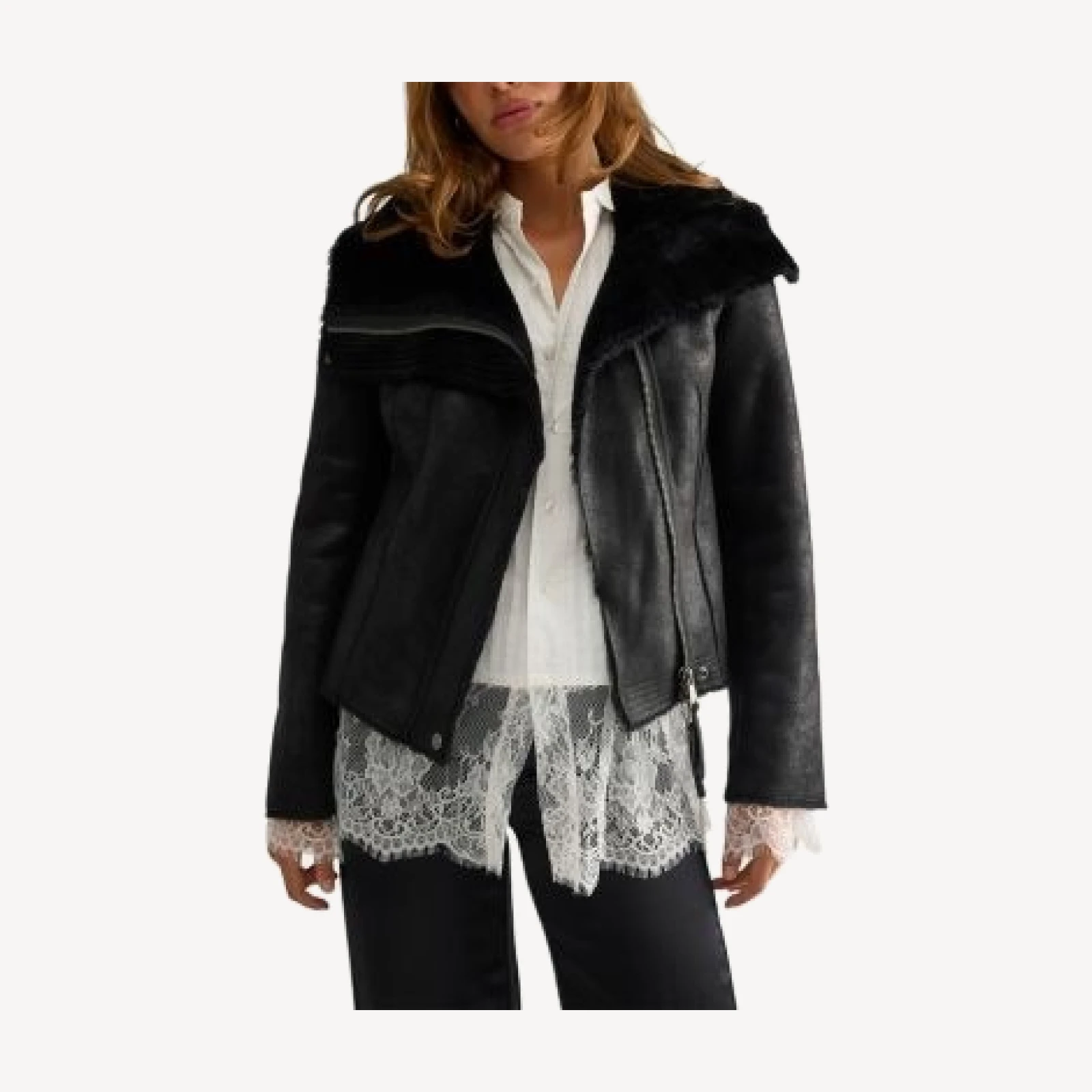 Free People Fourline Faux Shearling Jacket