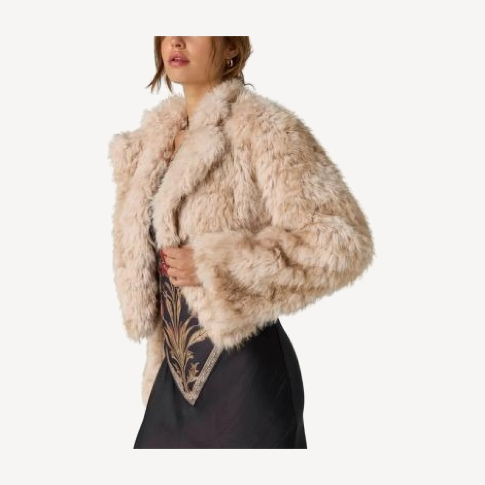 Free People Supernova Cropped Faux Fur Jacket