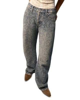 Free People Fable Twisted Jacquard High Rise Jeans in Bohemia