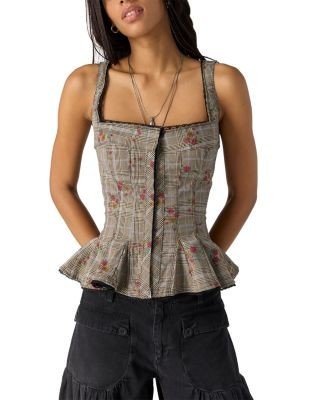 Free People Jolie Corset Peplum Top