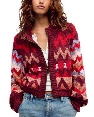 Free People Sundazed Mock Neck Cardigan Sweater