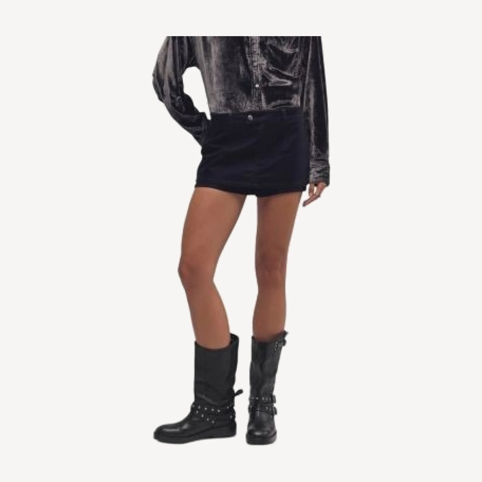Free People Gallivanting Faux Suede Skort