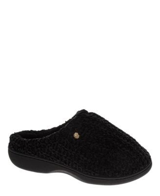 Badgley Mischka Women's Weaved Metal Logo Accent Slippers