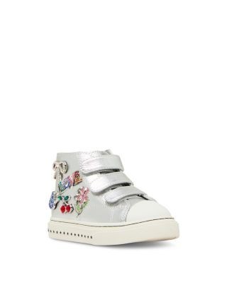 Steve Madden Girls' Joycee High Top Rhinestone Embellished Sneakers Toddler, Little Kid