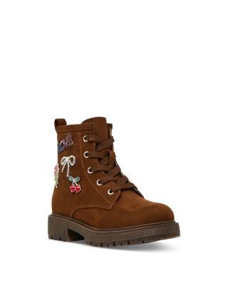 Steve Madden Girls' Sparky Embellished Lug Sole Boots Little Kid, Big Kid