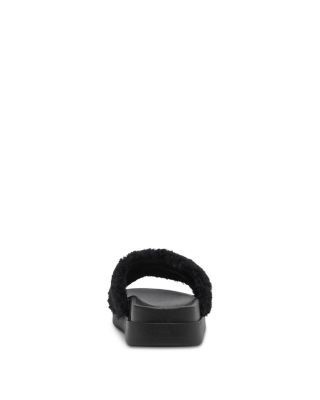 Steve Madden Girls' Dumbo Faux Fur Embellished Slides Little Kid, Big Kid