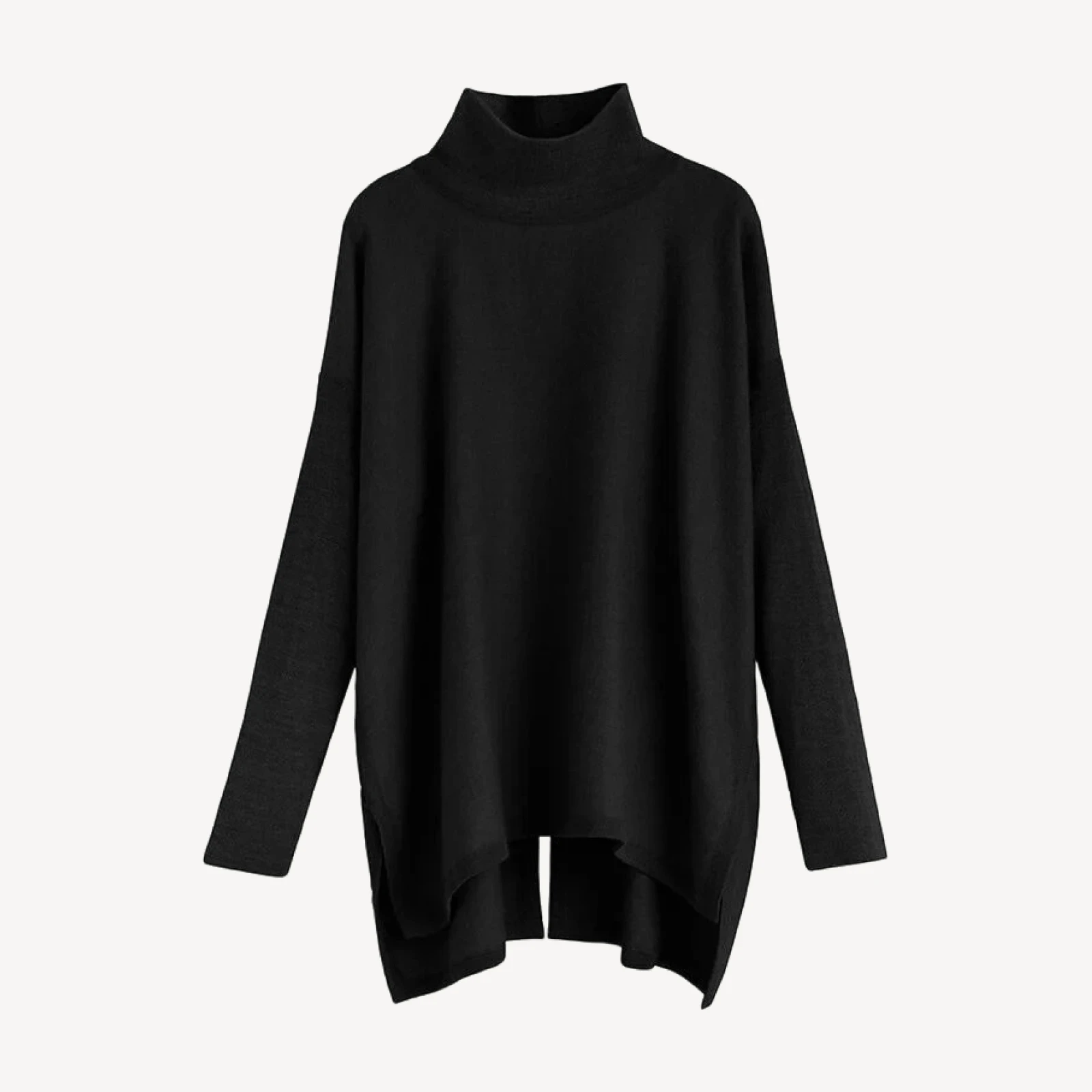Alpaca Open-Back Turtleneck Sweater