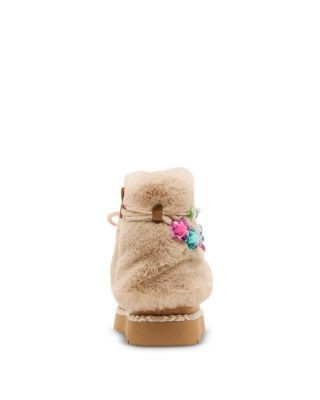 Steve Madden Girls' Tstarly Faux Shearling Charm Boots Toddler, Little Kid