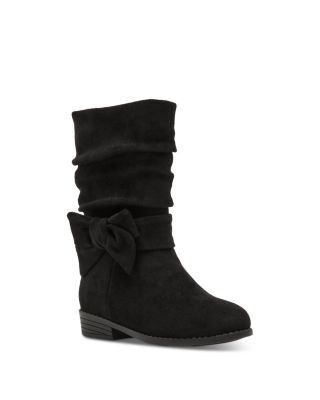 Steve Madden Girls' Tamiga Bow Mid Calf Boots Toddler, Little Kid