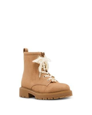Steve Madden Girls' Luxelle Embellished Lace Up Boots Toddler, Little Kid, Big Kid
