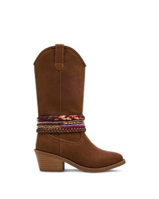 Steve Madden Girls' Ember Embellished Stacked Heel Boots Little Kid, Big Kid