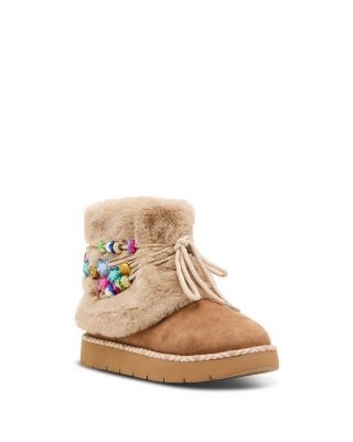 Steve Madden Girls' Jpuff Cozy Faux Fur Lined Booties Toddler, Little Kid, Big Kid