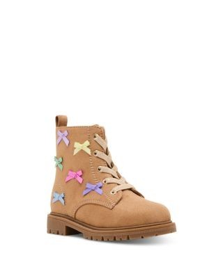 Steve Madden Girls' Tfleur Bow Metallic Boots Toddler, Little Kid