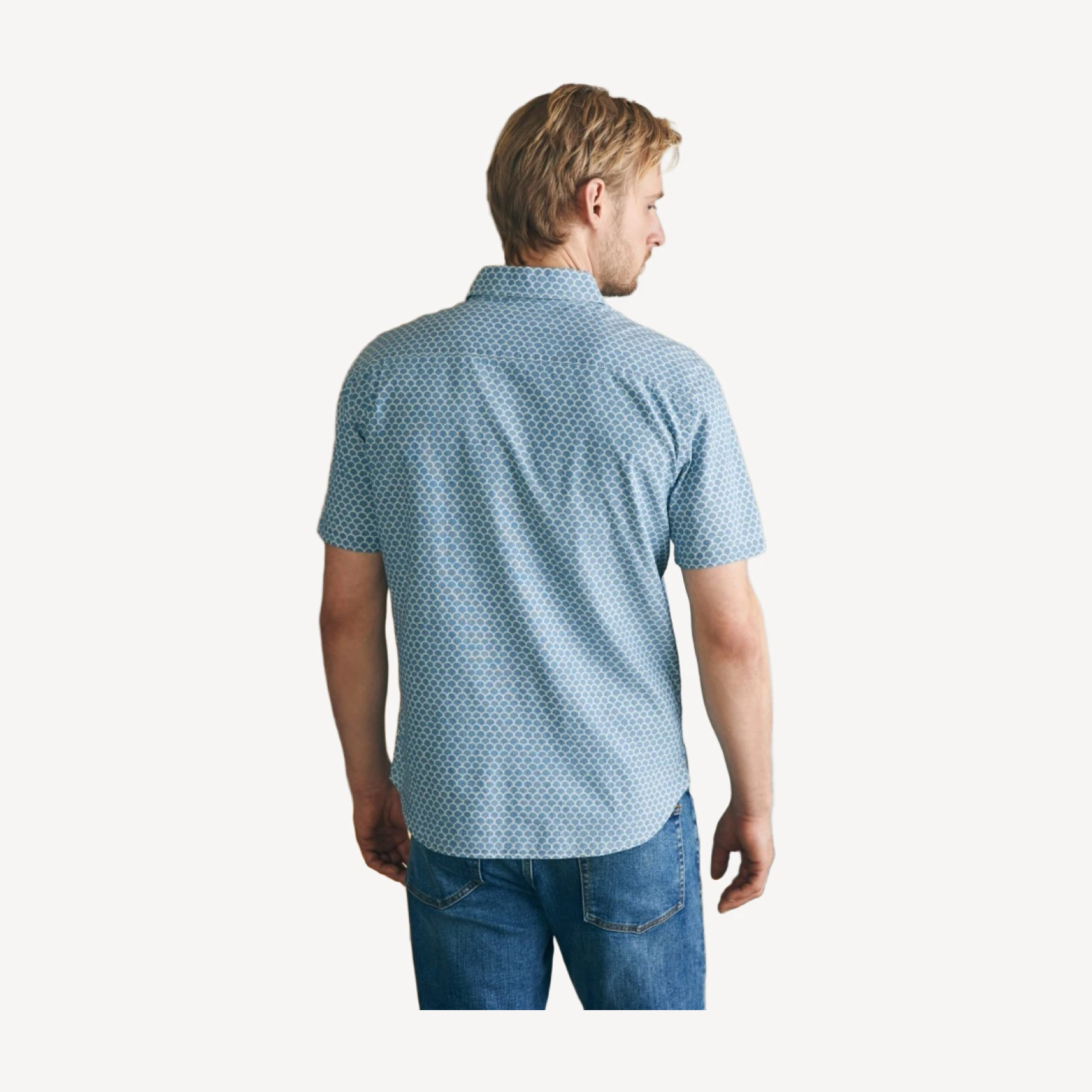 Short-Sleeve Stretch Playa Shirt (Tall) - Fish Scale Batik
