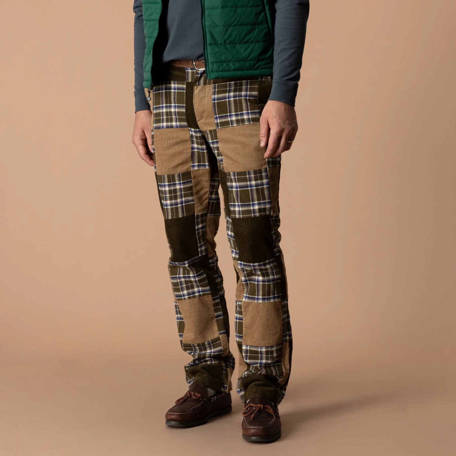 Flannel Corduroy Patchwork Gold School Chino - Multi
